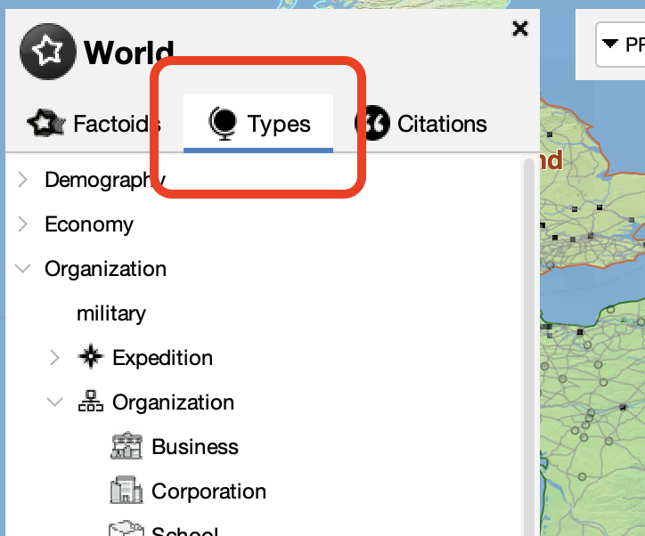 switch to the list of types and select Nation